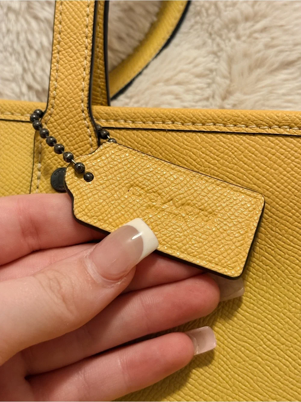 Coach Yellow Pebbled Leather Tote